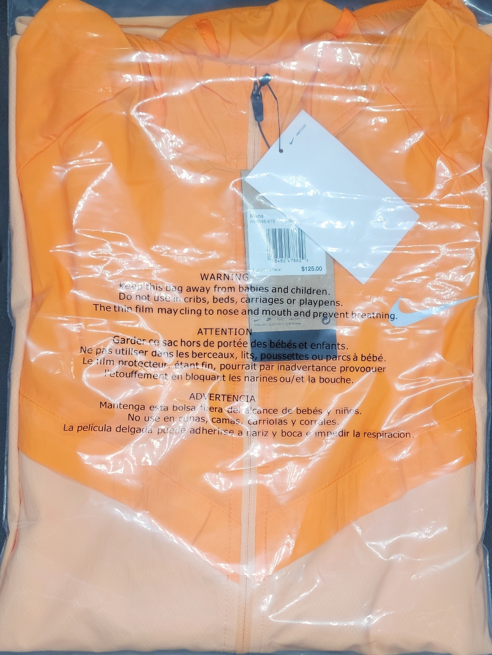 Nike Stride Repel UV Running Jacket Full-Zip Orange Sz 2XL Men NWT